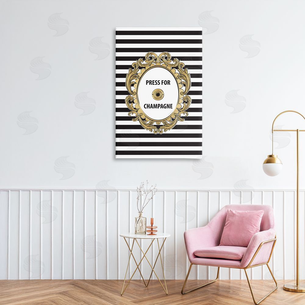 Martina Pavlova Press For Champagne Celebration Stretched Canvas Wall Art in Room