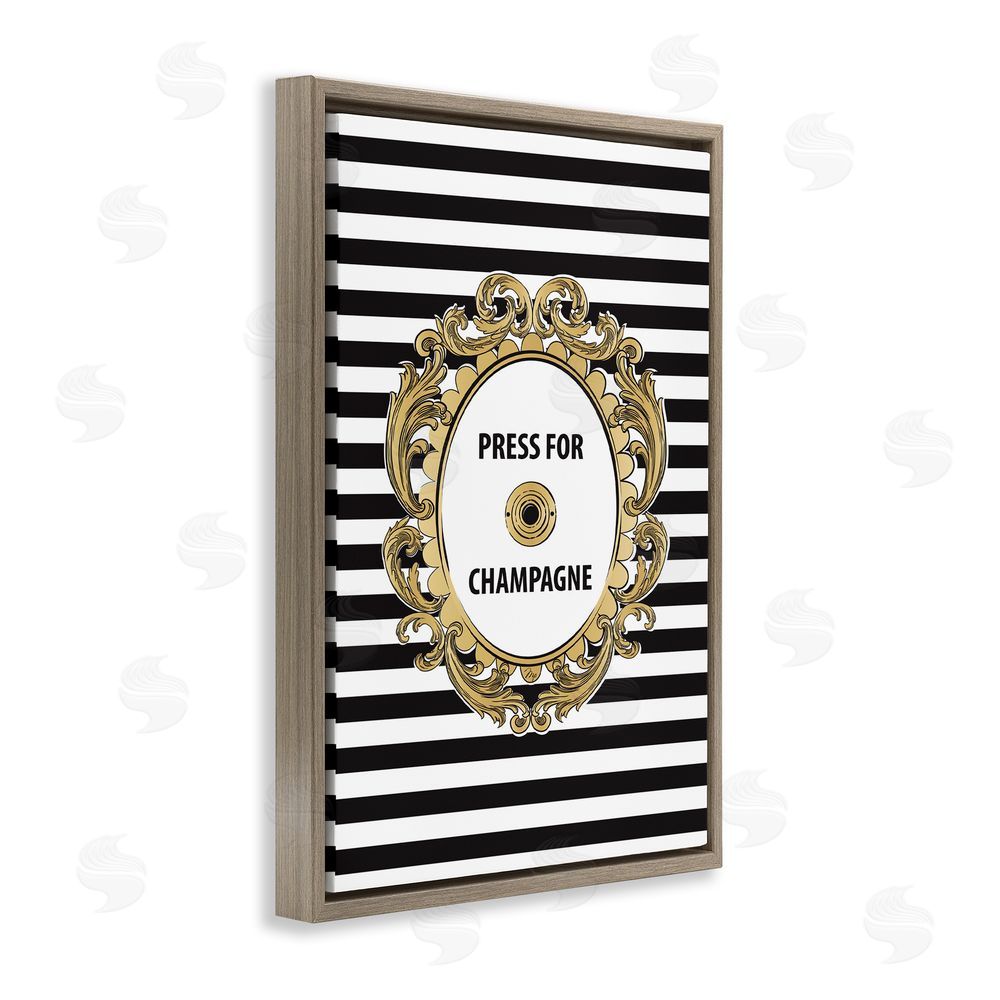 Martina Pavlova Press For Champagne Celebration Brown Floating Framed Canvas Wall Art