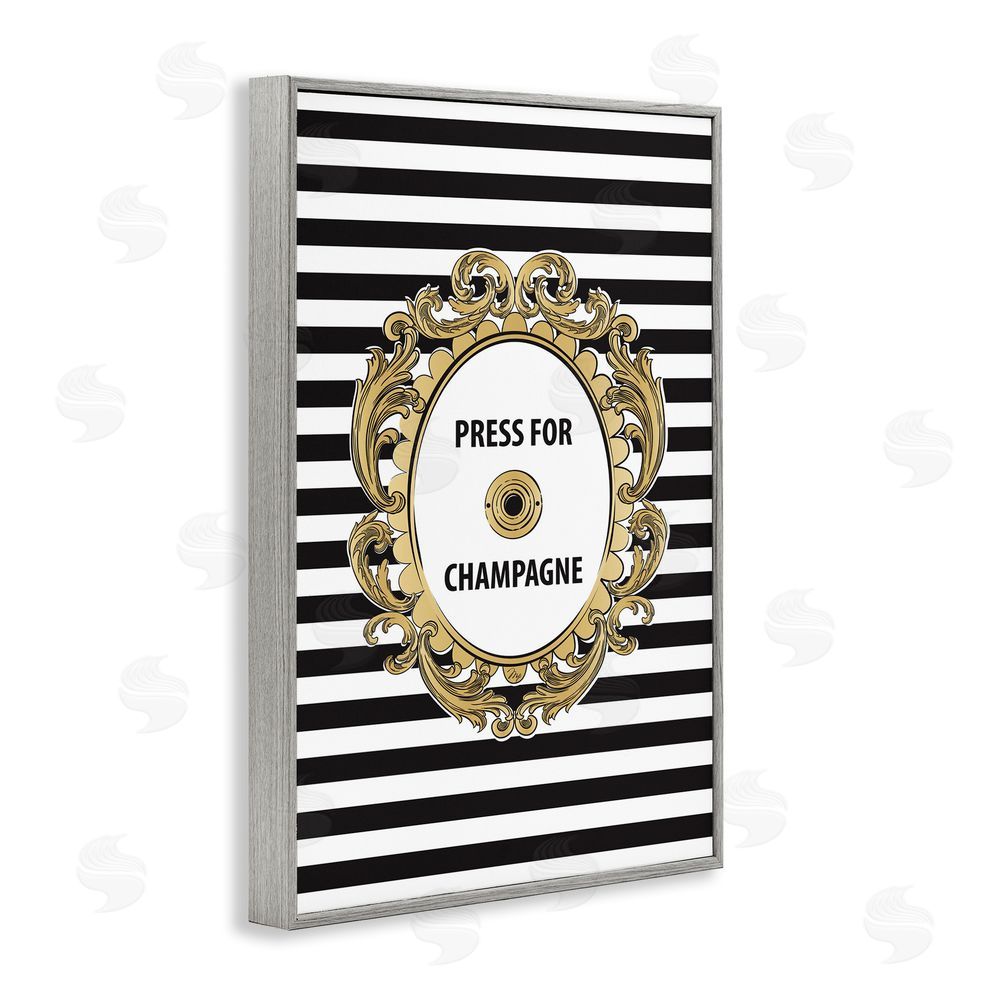 Martina Pavlova Press For Champagne Celebration Gray Framed Giclee Wall Art