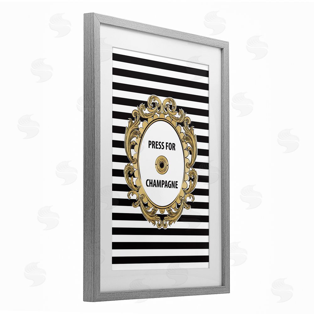 Martina Pavlova Press For Champagne Celebration Gray Framed Print Under Glass Wall Art