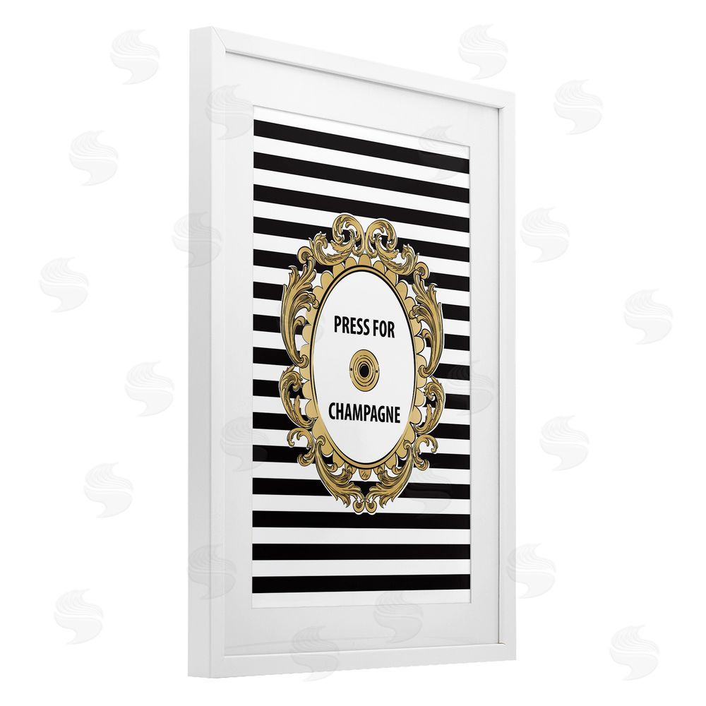 Martina Pavlova Press For Champagne Celebration White Framed Print Under Glass Wall Art