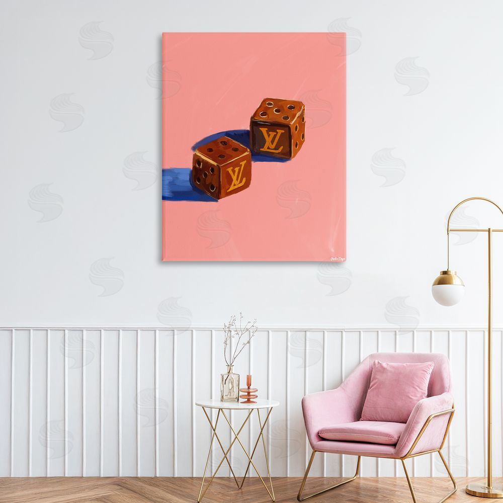 Amelia Noyes Fashion Brand Dice Stretched Canvas Wall Art in Room
