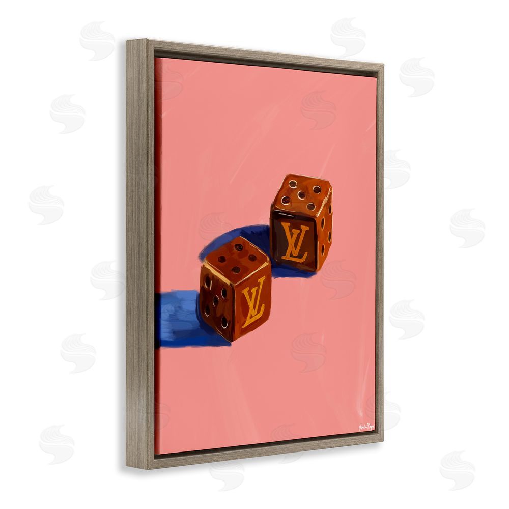 Amelia Noyes Fashion Brand Dice Brown Floating Frame Canvas Wall Art