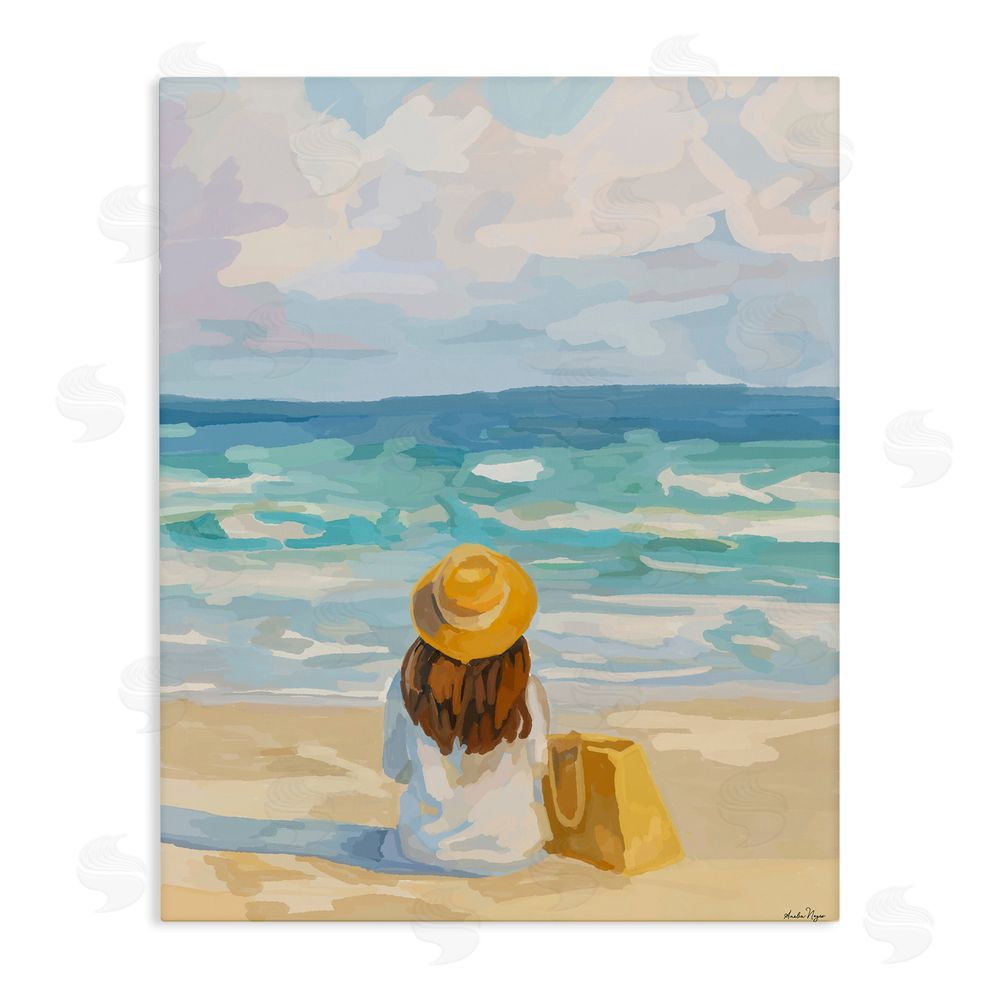 Amelia Noyes Peaceful At The Beach Stretched Canvas Wall Art Print