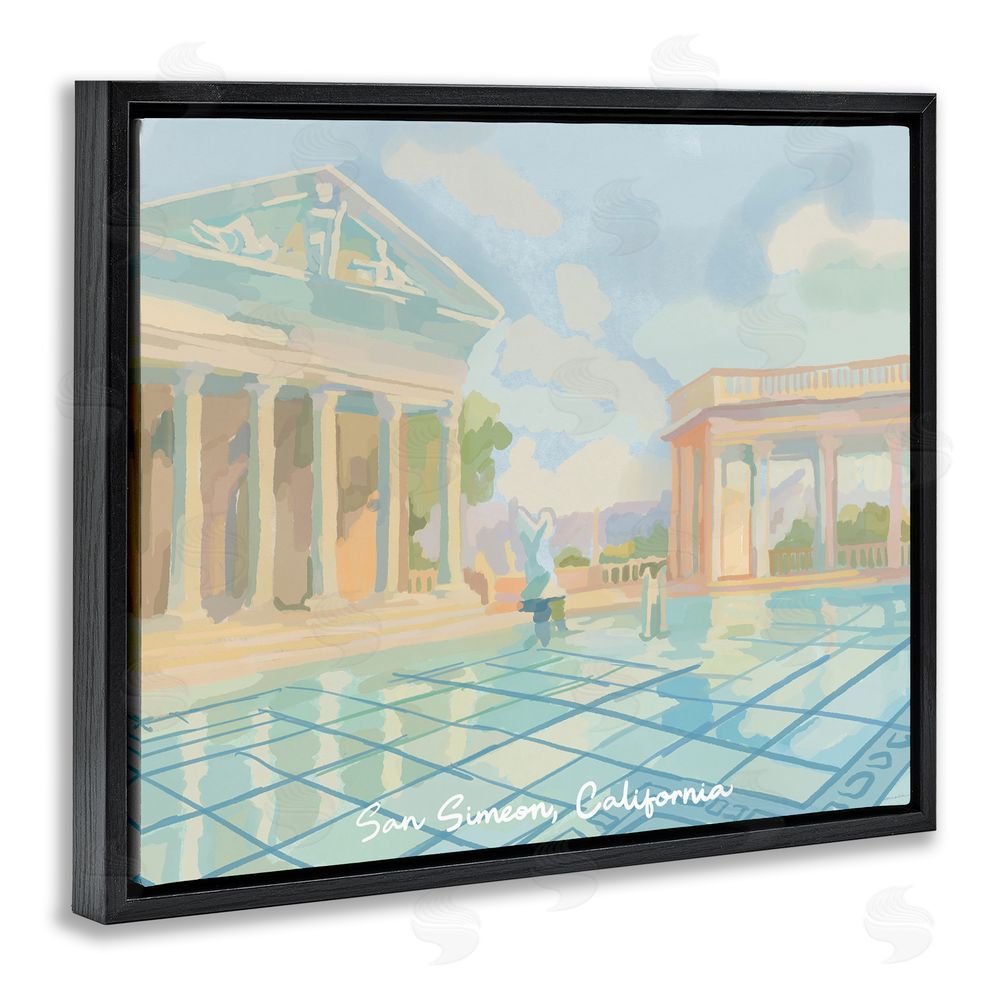 Amelia Noyes San Simeon California Black Floating Frame Canvas Wall Art Print