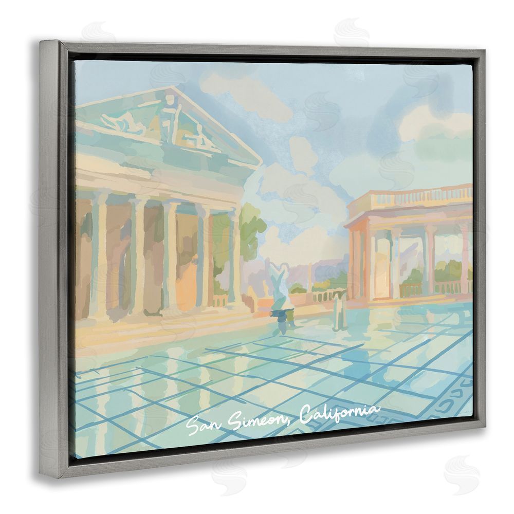 Amelia Noyes San Simeon California Gray Floating Frame Canvas Wall Art Print