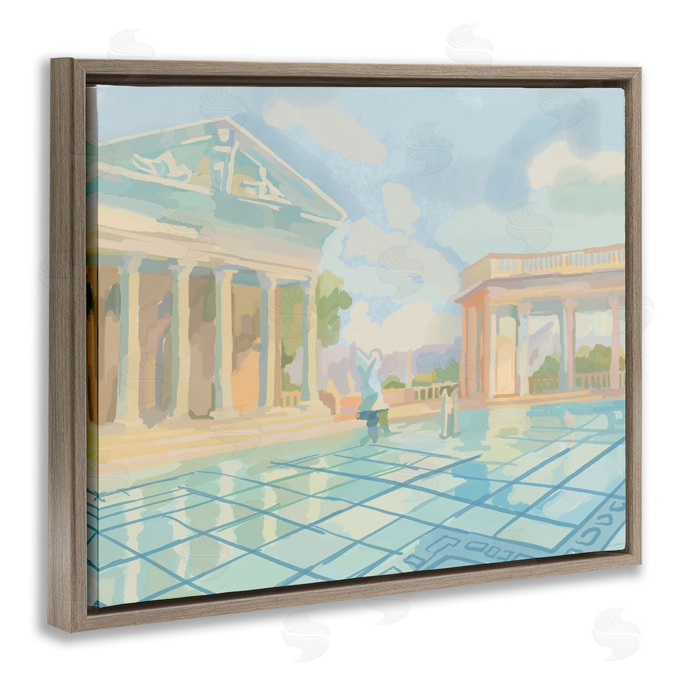 Amelia Noyes Sam Simeon Architecture Brown Floating Frame Canvas Wall Art Print