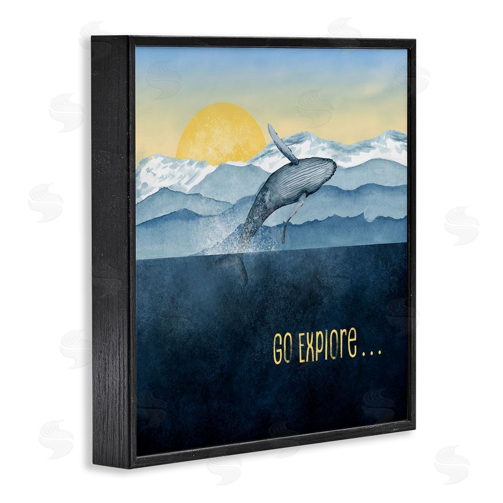 Brett Blumenthal Go Explore Whale Breach Black Framed Giclee Print Wall Art