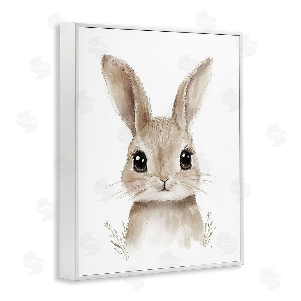 Ramona Murdock Nursery Babies Bunny White Framed Giclee Wall Art Print