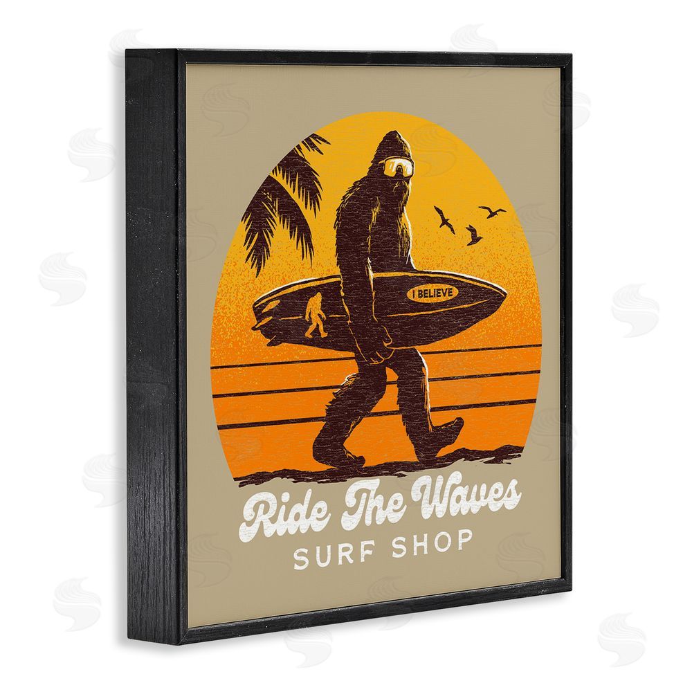 Jedco Brands Inc. Ride The Waves Surf Shop Black Framed Giclee Print Wall Art