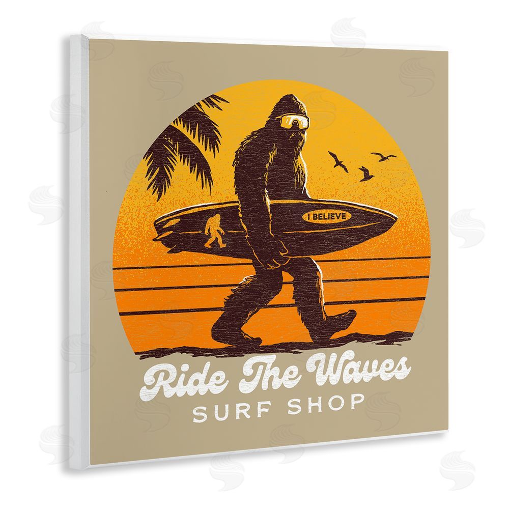 Jedco Brands Inc. Ride The Waves Surf Shop Wooden Wall Plaque Art Print