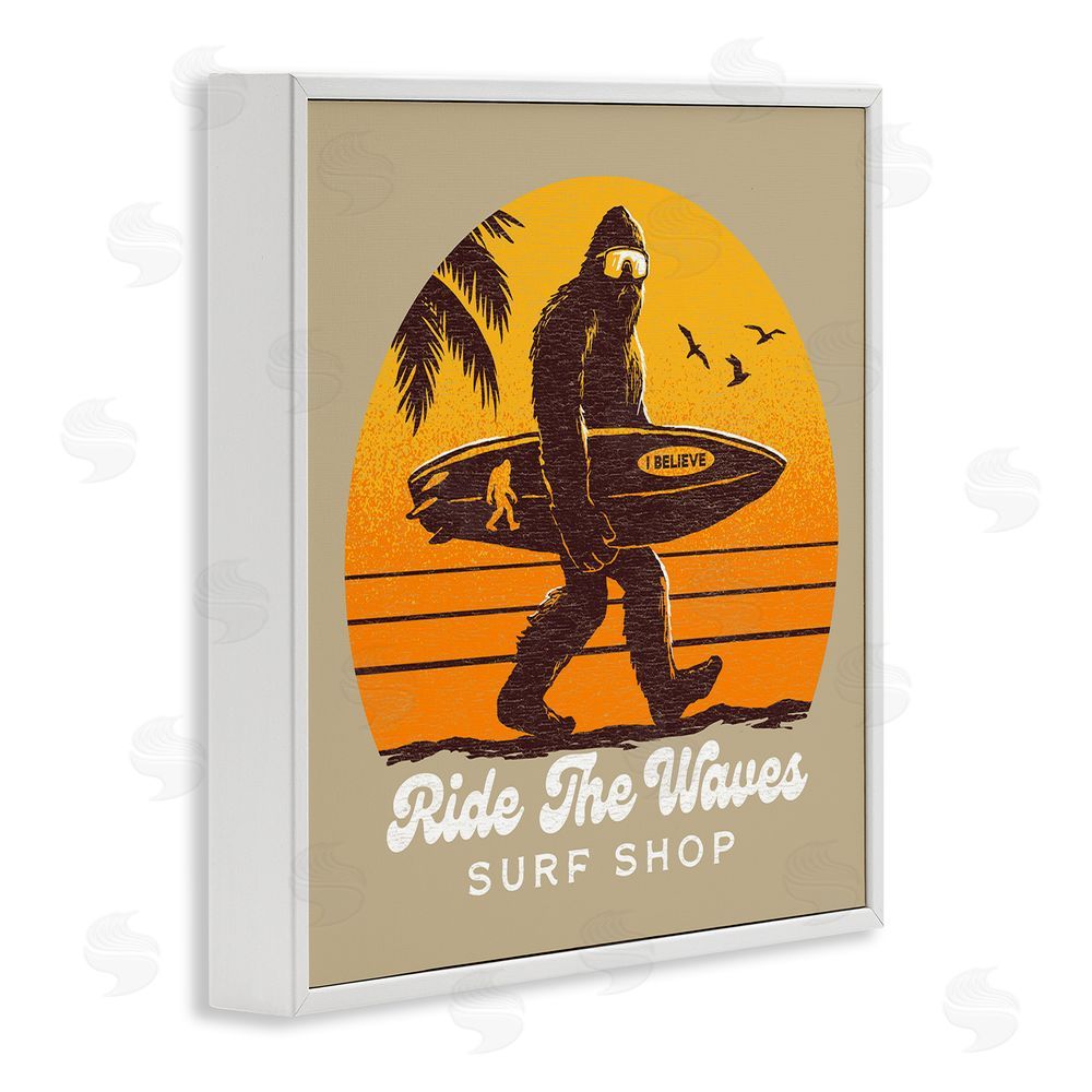 Jedco Brands Inc. Ride The Waves Surf Shop White Framed Giclee Print Wall Art