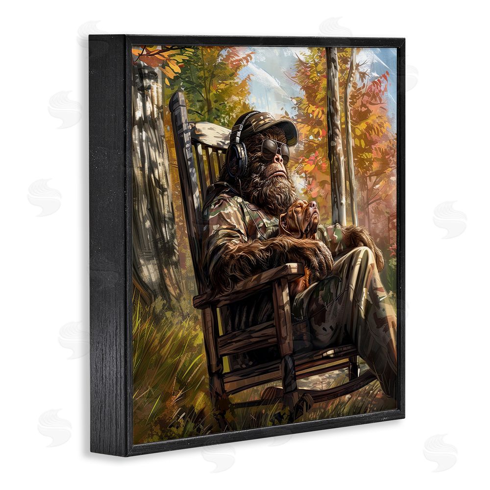 Jim Baldwin Mythical Creature with Headphones Black Framed Giclee Print Wall Art