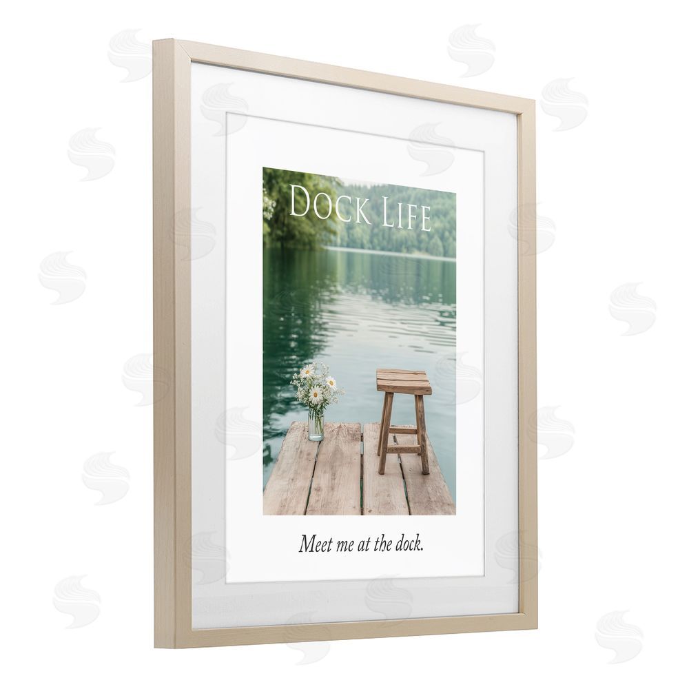 A Barefoot Stylist Dock Life Calming Scenery Birch Framed Print Under Glass Wall Art