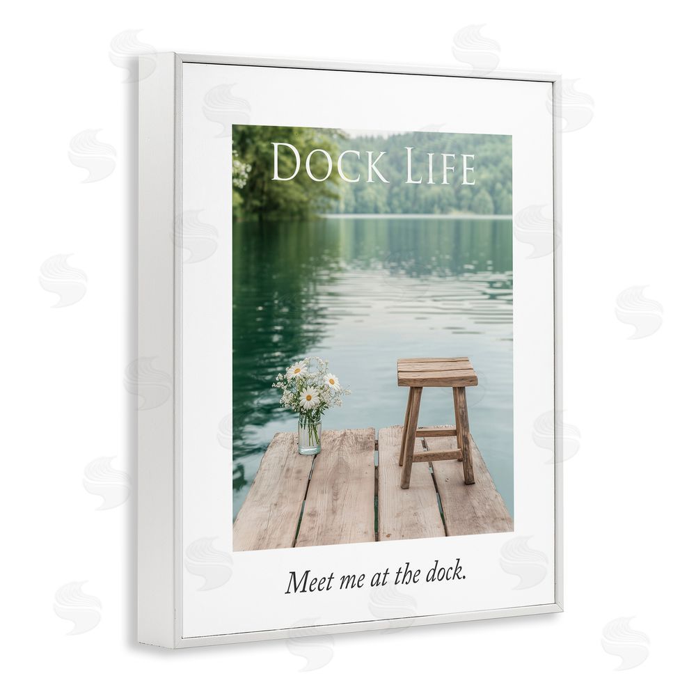 A Barefoot Stylist Dock Life Calming Scenery White Framed Giclee Wall Art Print