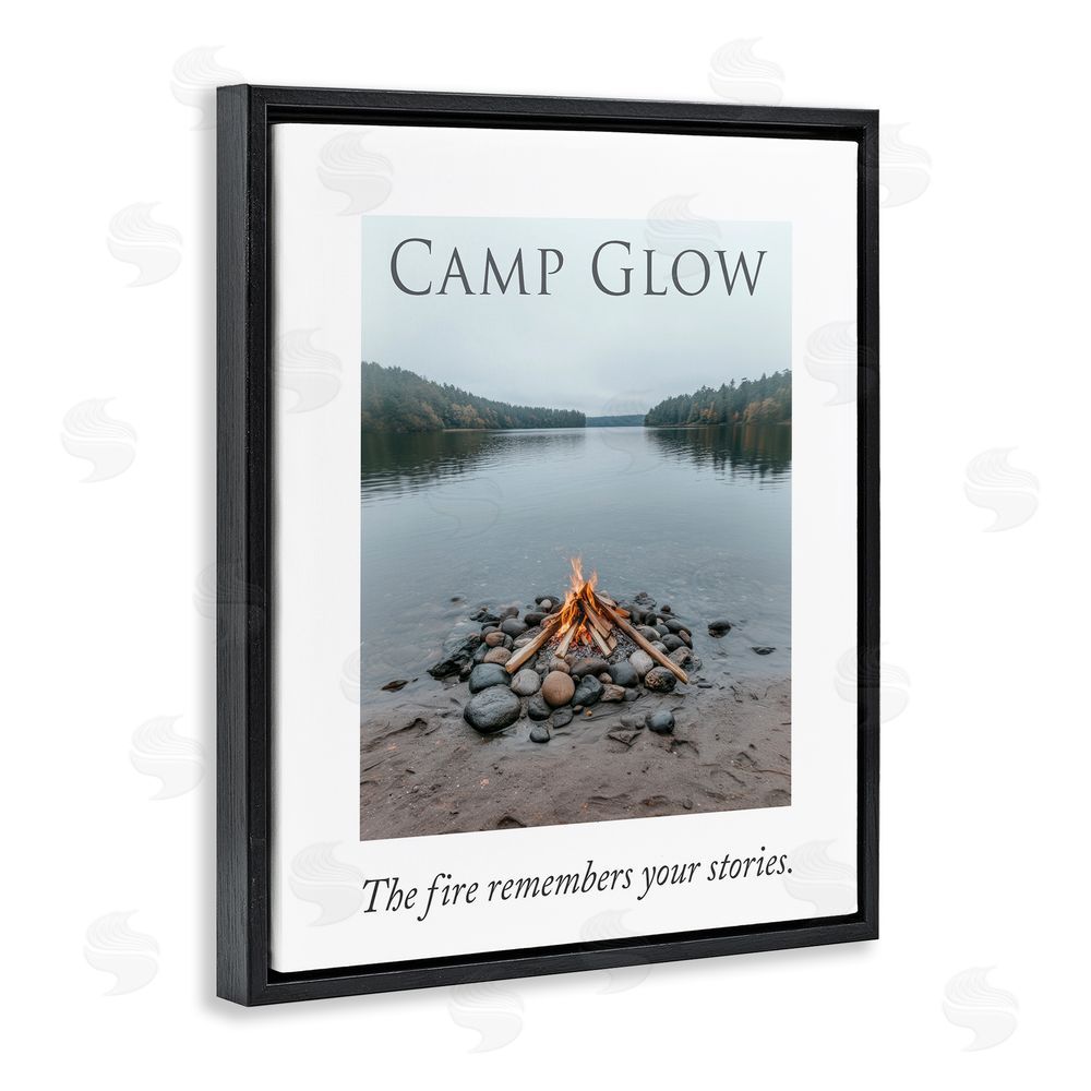 A Barefoot Stylist Fire Remembers Your Stories Black Floating Frame Canvas Wall Art Print