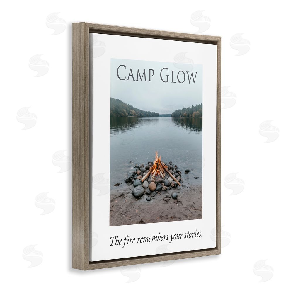 A Barefoot Stylist Fire Remembers Your Stories Brown Floating Frame Canvas Wall Art Print