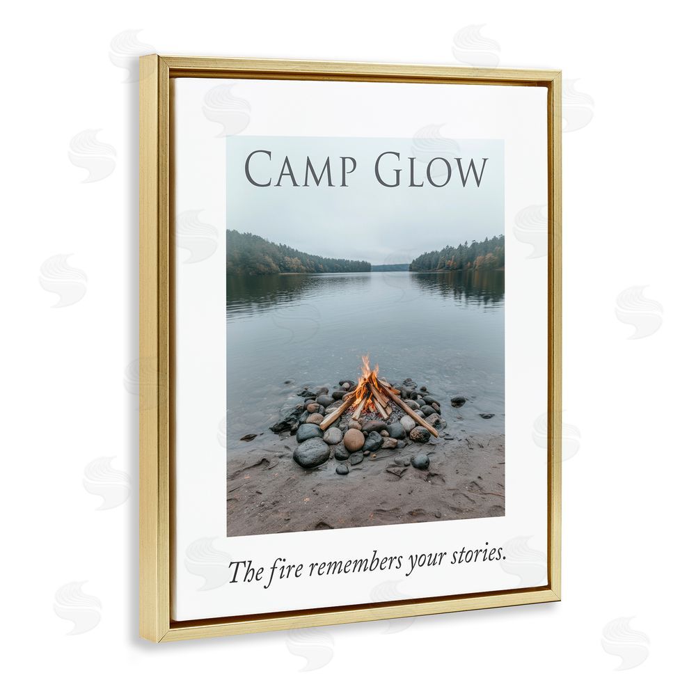 A Barefoot Stylist Fire Remembers Your Stories Gold Floating Frame Canvas Wall Art Print