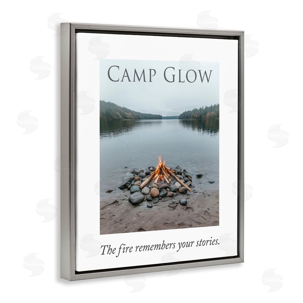 A Barefoot Stylist Fire Remembers Your Stories Gray Floating Frame Canvas Wall Art Print