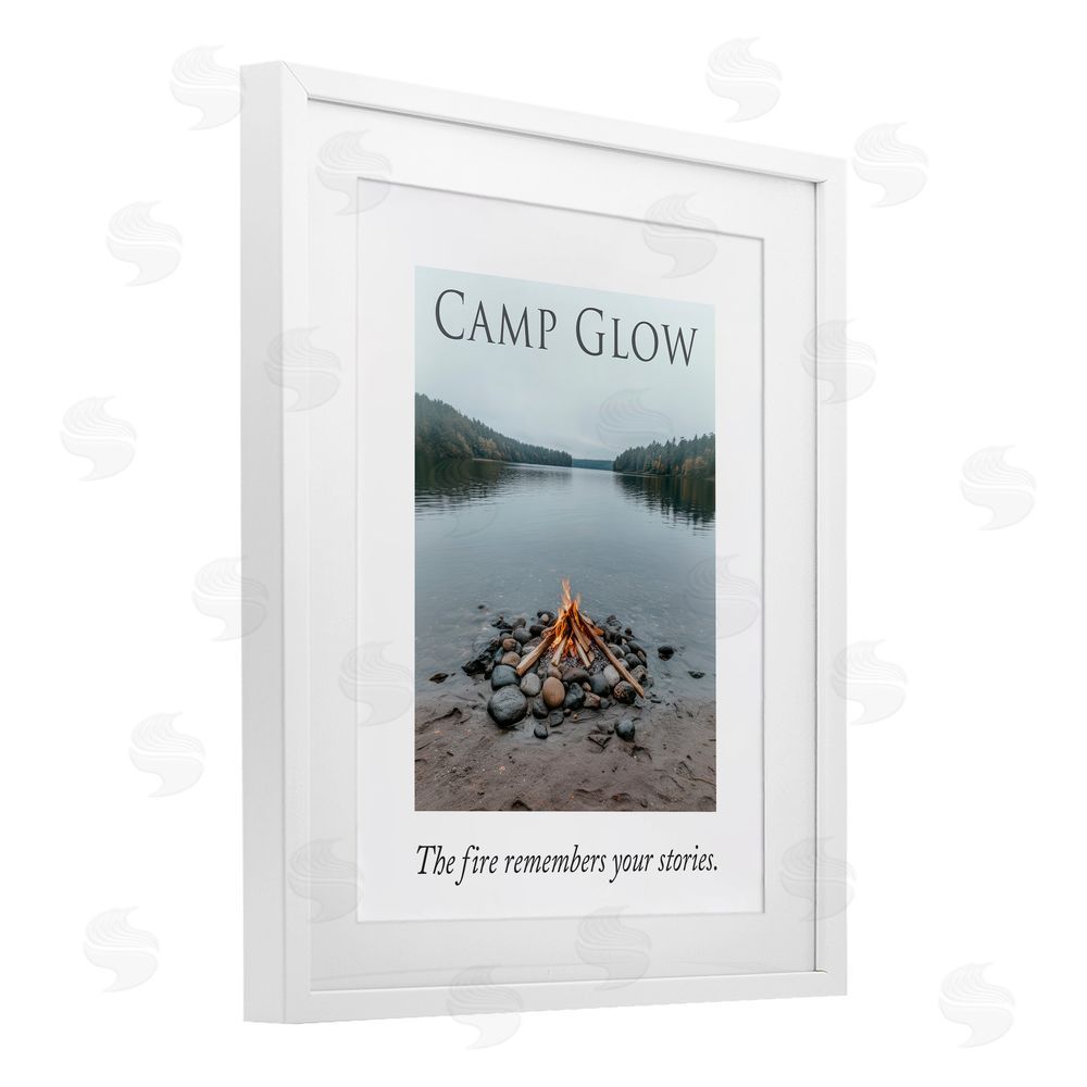 A Barefoot Stylist Fire Remembers Your Stories White Framed Print Under Glass Wall Art