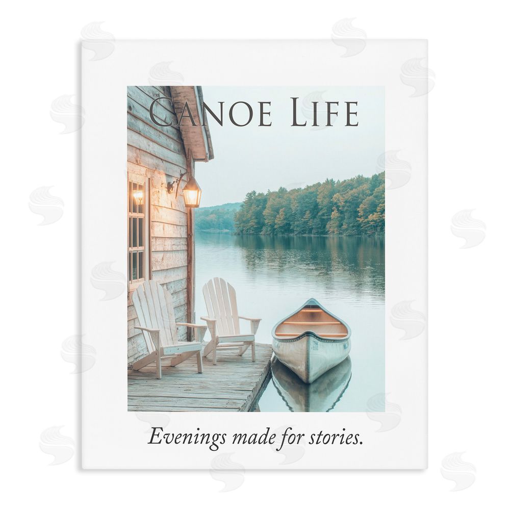 A Barefoot Stylist Canoe Life Quote Stretched Canvas Wall Art