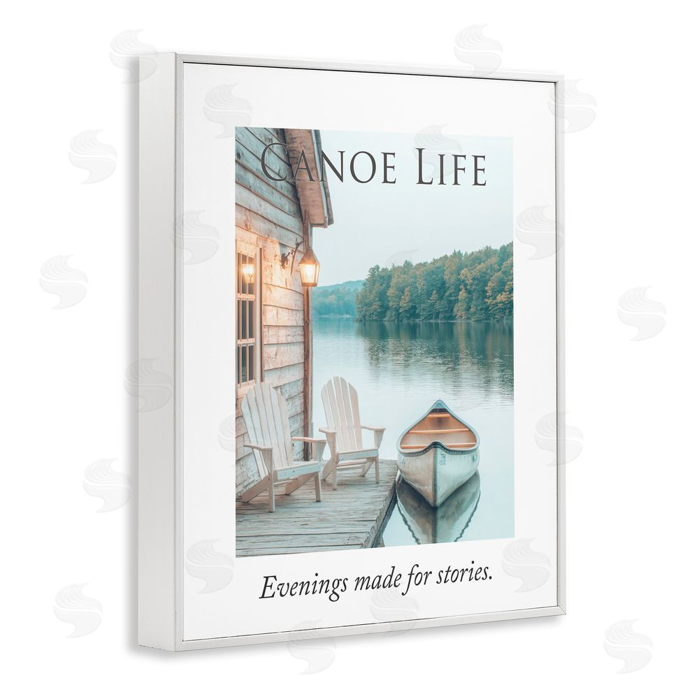 A Barefoot Stylist Canoe Life Quote White Framed Giclee Wall Art Print