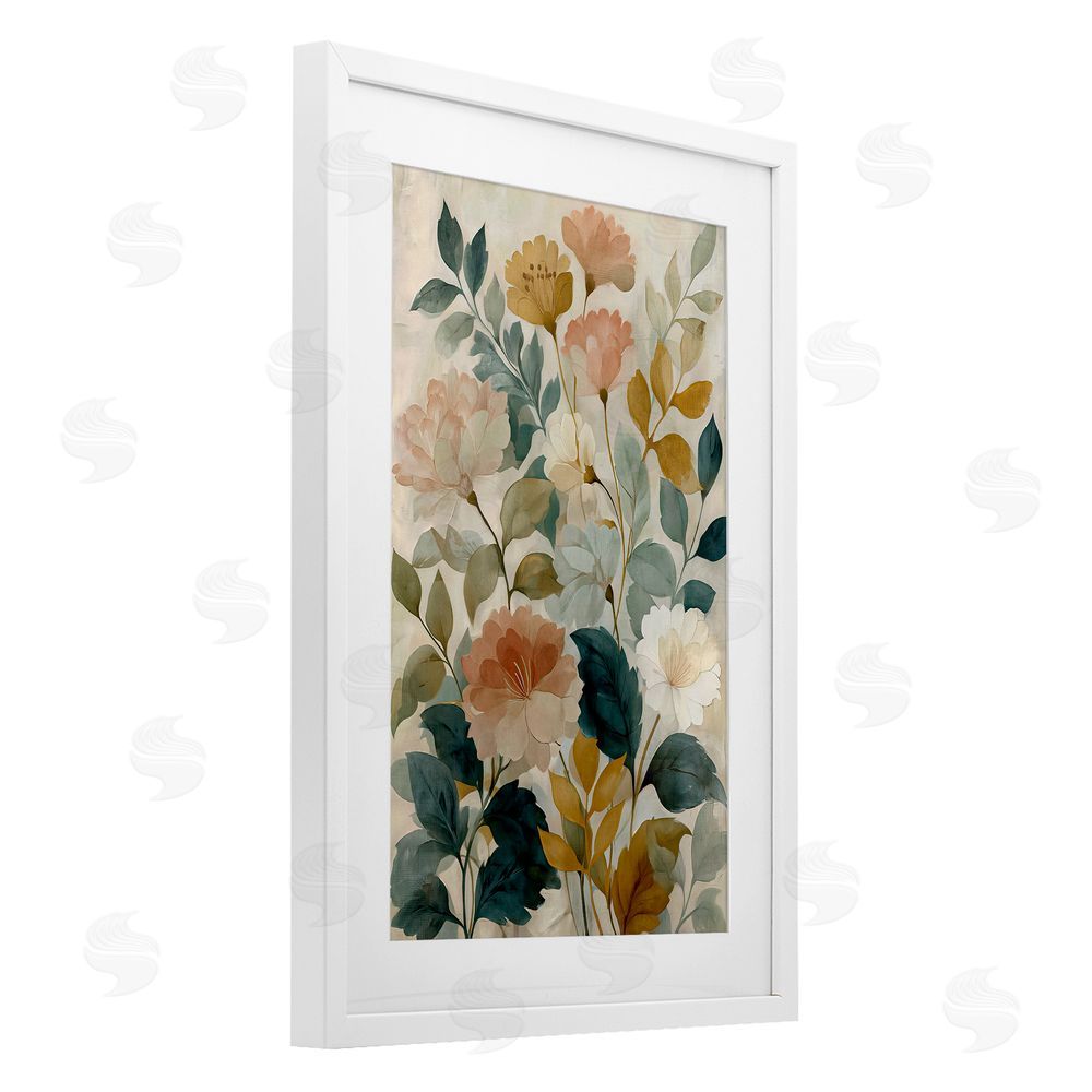 Annabelle Hall Adoring Flower Collection White Framed Print Under Glass Wall Art