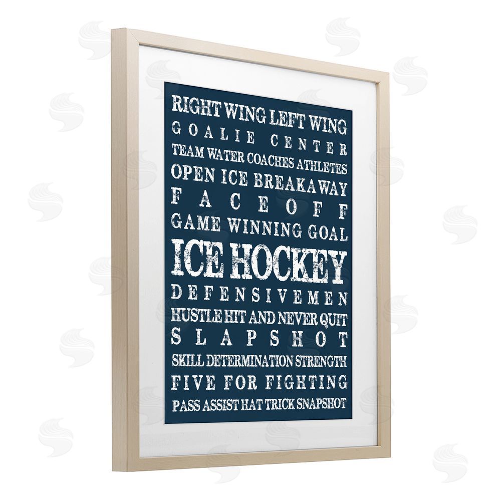 Melody Hogan Ice Hockey Expressions Brown Framed Print Under Glass Wall Art