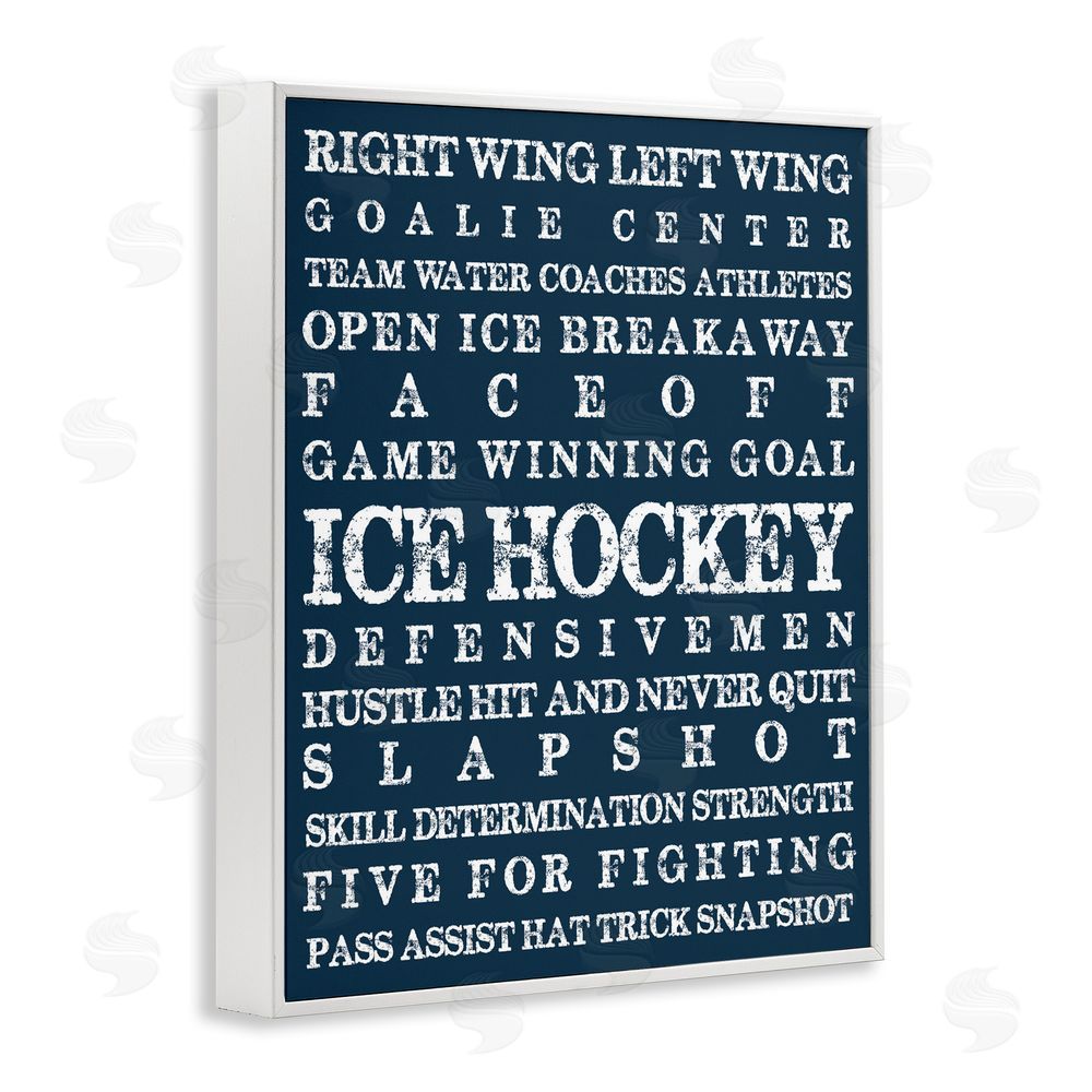 Melody Hogan Ice Hockey Expressions White Framed Giclee Wall Art Print
