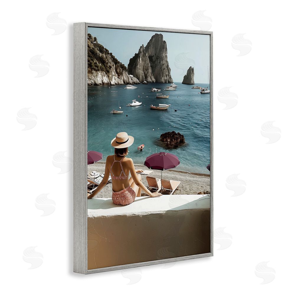 Annabelle Hall Capri Life Summer Escape Gray Framed Giclee Wall Art Print