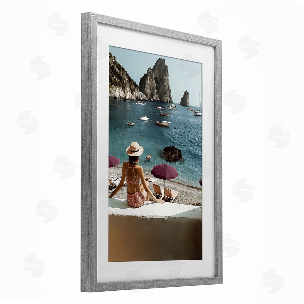 Annabelle Hall Capri Life Summer Escape Gray Framed Print Under Glass Wall Art