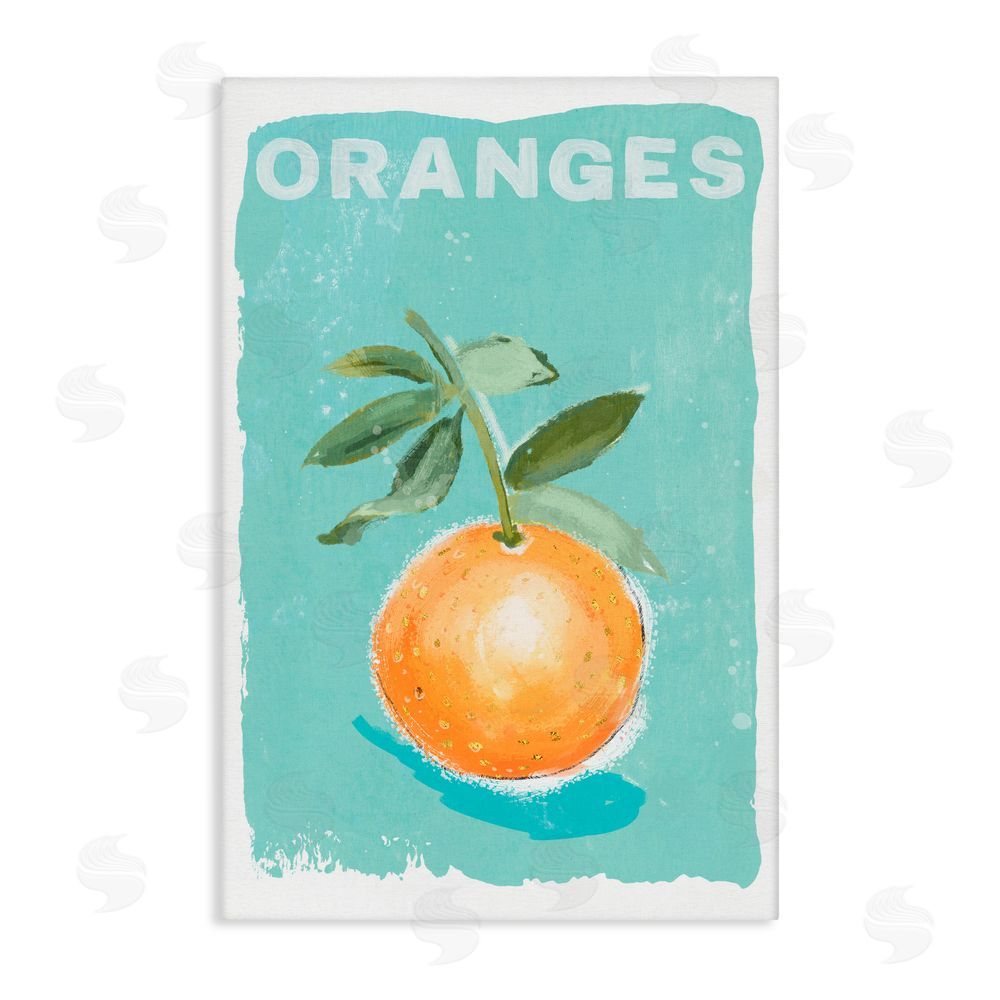 Chad Barrett Orange Twist Motif Stretched Canvas Wall Art Print