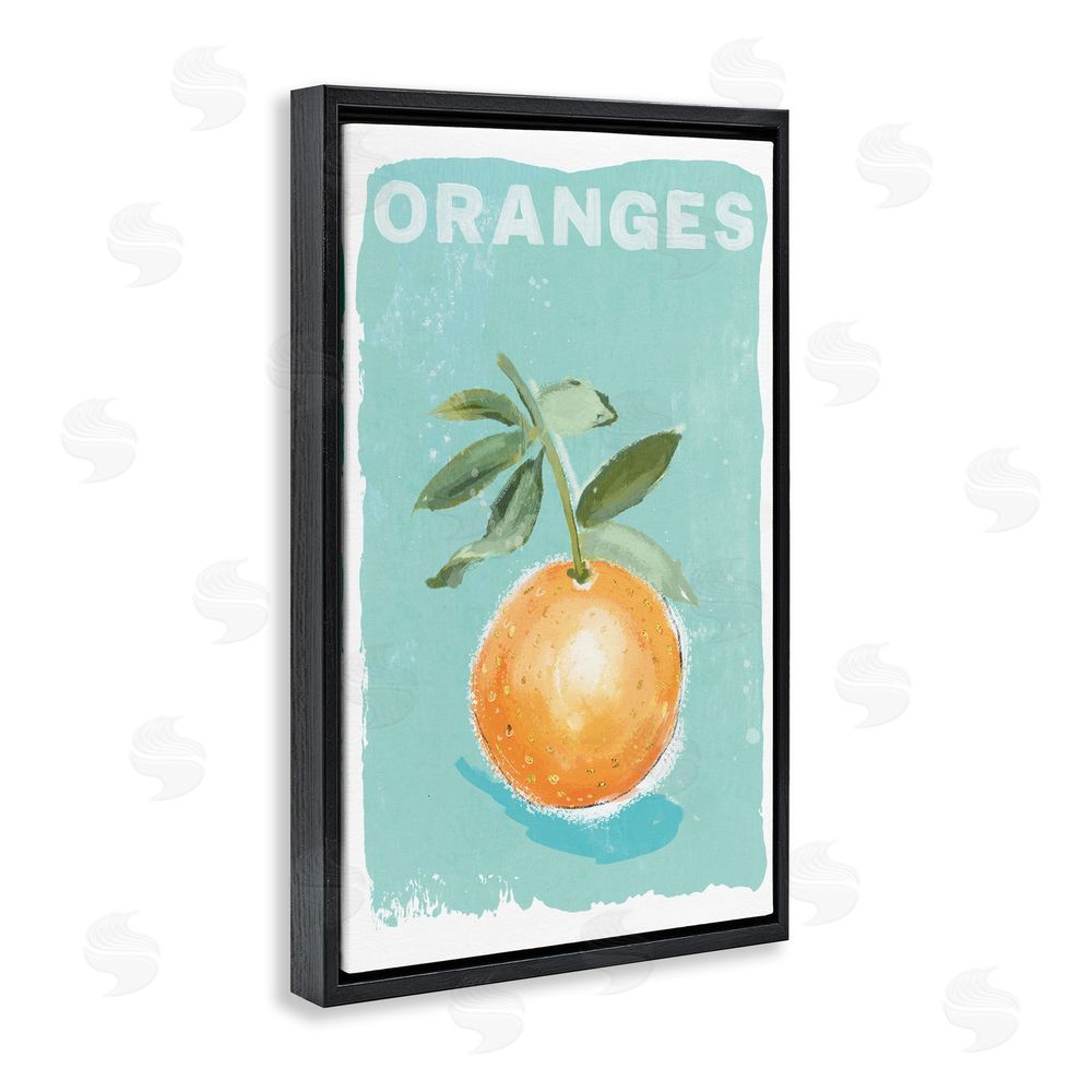 Chad Barrett Orange Twist Motif Black Floating Frame Canvas Wall Art Print