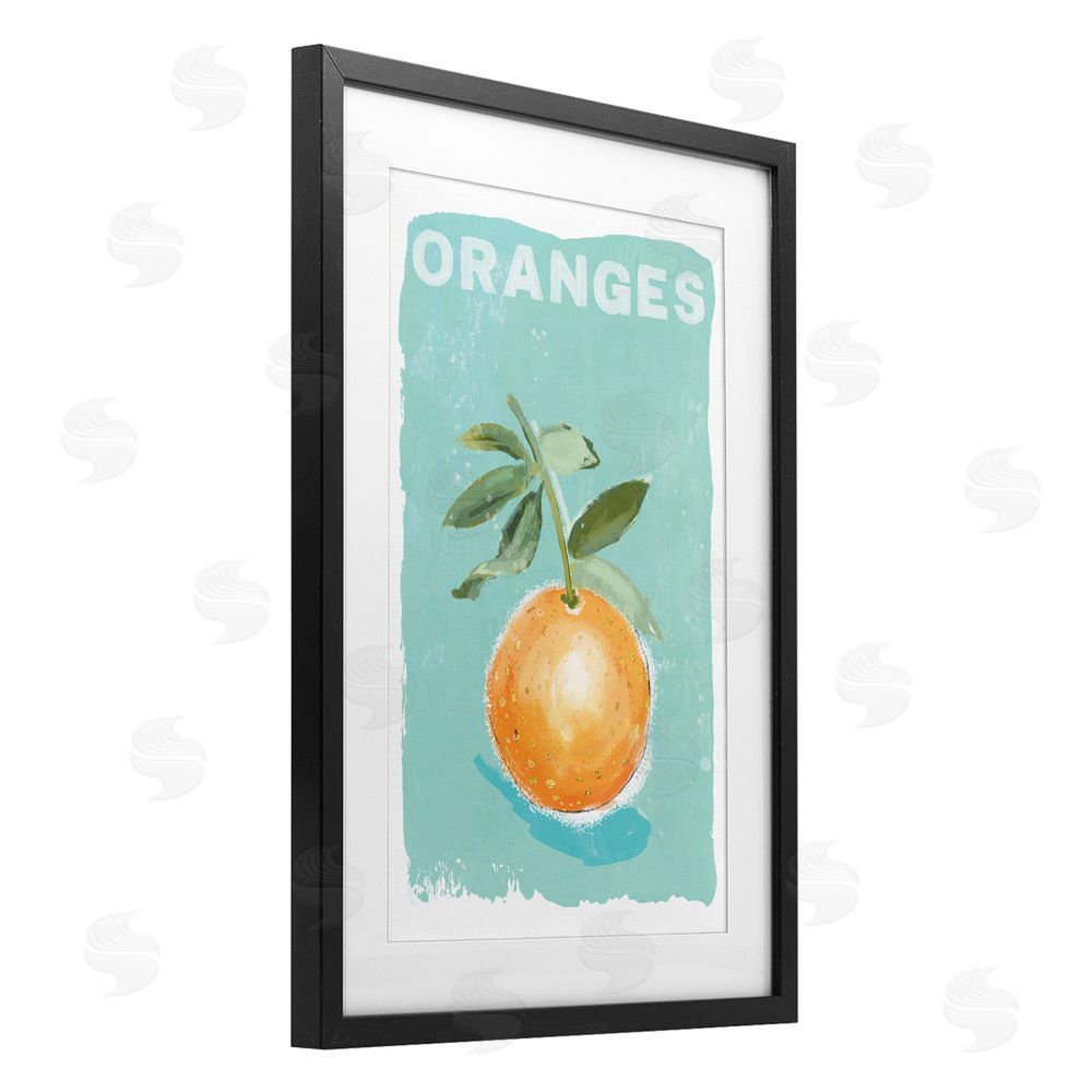 Chad Barrett Orange Twist Motif Black Framed Print Under Glass Wall Art