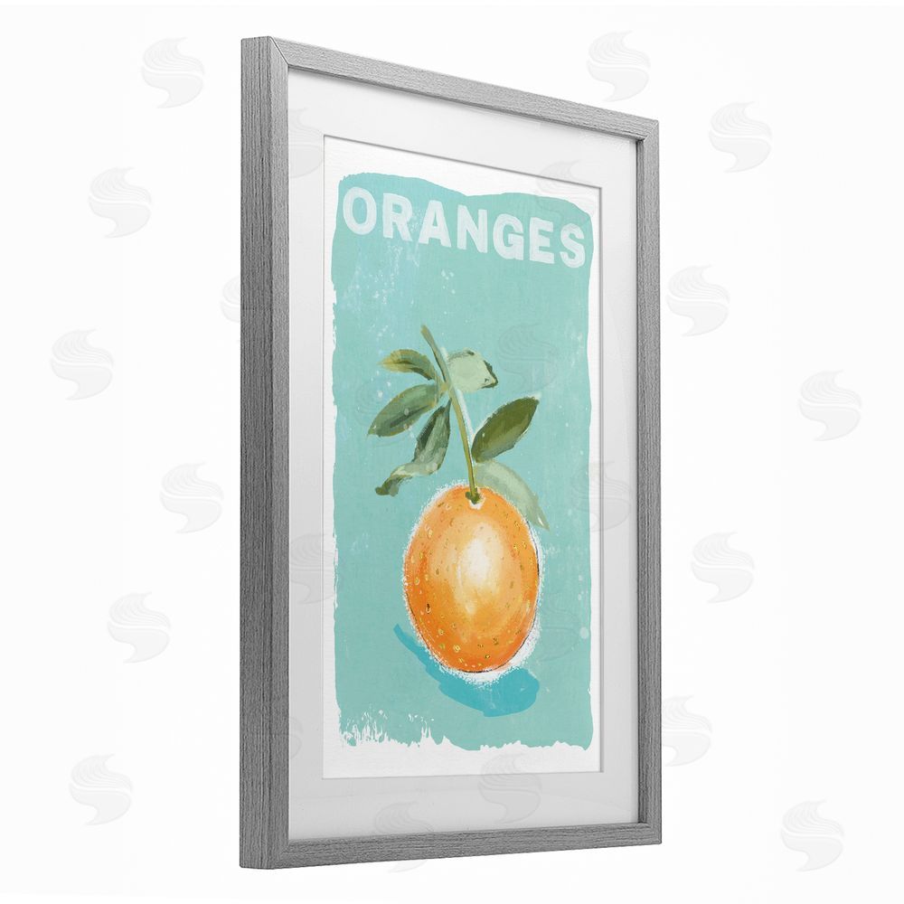 Chad Barrett Orange Twist Motif Gray Framed Print Under Glass Wall Art