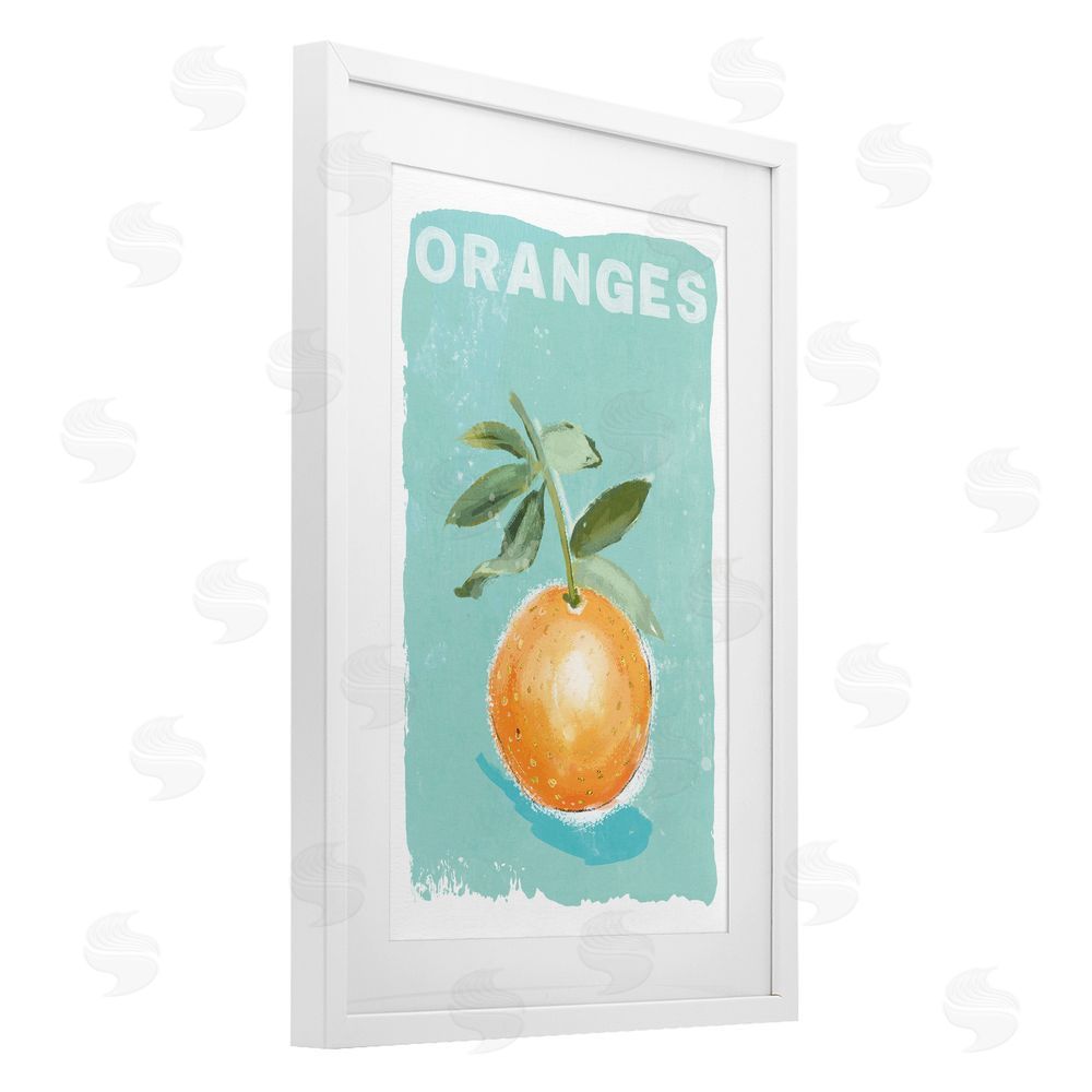Chad Barrett Orange Twist Motif White Framed Print Under Glass Wall Art