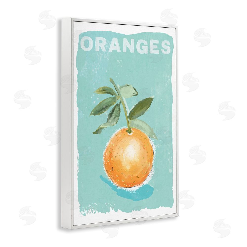 Chad Barrett Orange Twist Motif White Framed Giclee Wall Art Print