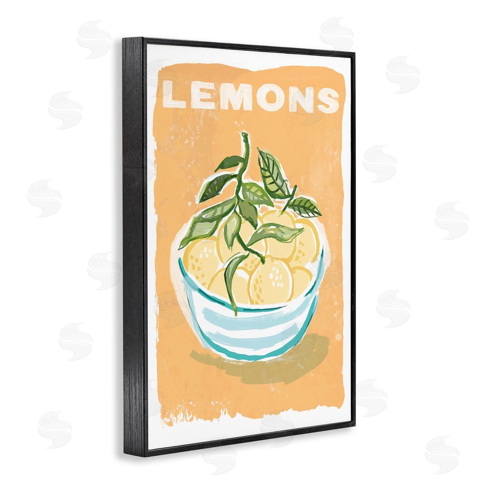 Chad Barrett Lemon Twist Motif Black Framed Giclee Wall Art Print