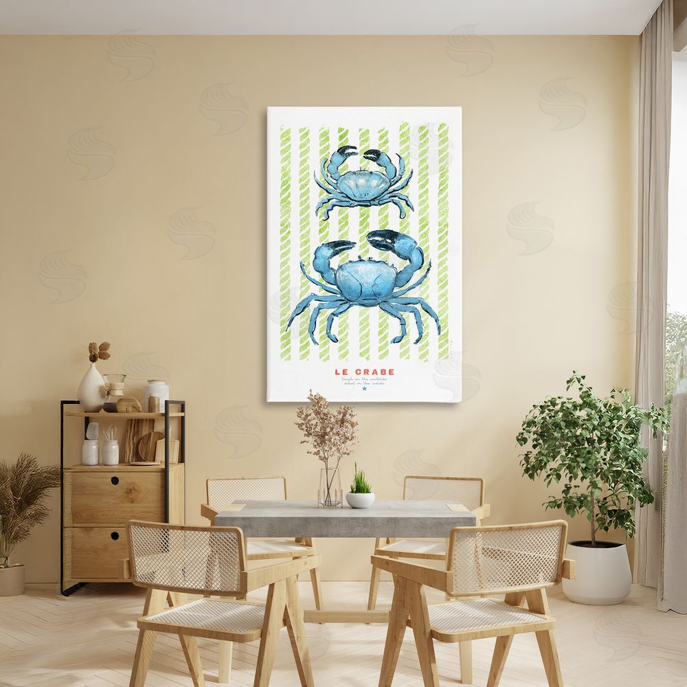 Chad Barrett Modern Bistro Crabs Stretched Canvas Wall Art in Room