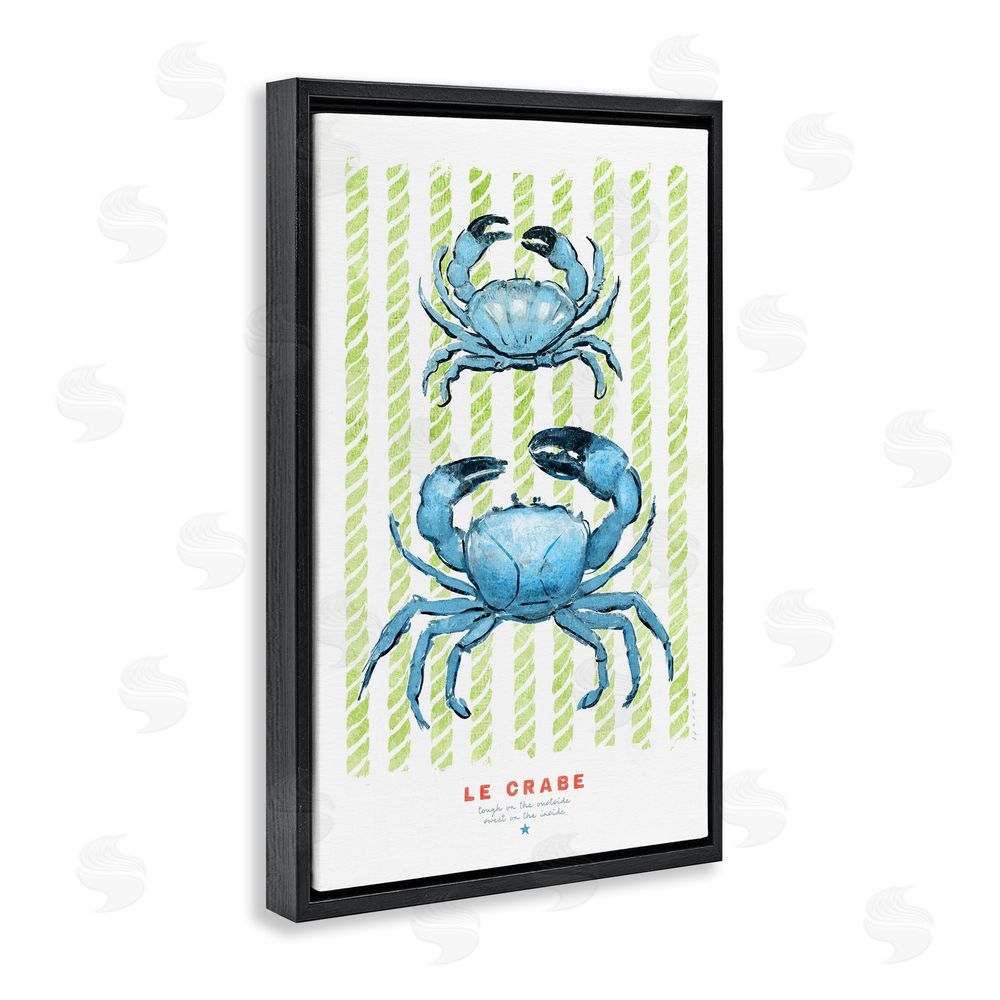 Chad Barrett Modern Bistro Crabs Black Floating Frame Canvas Wall Art Print