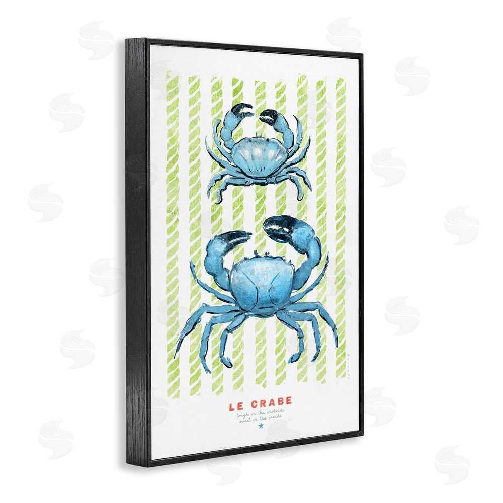 Chad Barrett Modern Bistro Crabs Black Framed Giclee Wall Art Print
