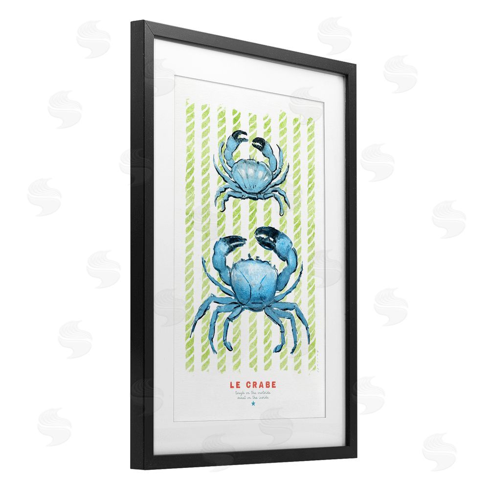 Chad Barrett Modern Bistro Crabs Black Framed Print Under Glass Wall Art