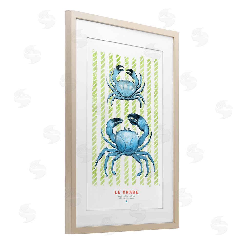 Chad Barrett Modern Bistro Crabs Birch Framed Print Under Glass Wall Art