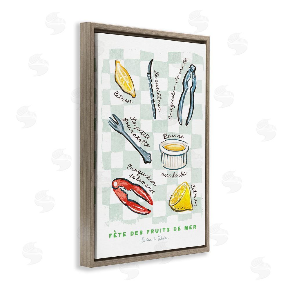 Chad Barrett Modern French Bistro Brown Floating Frame Canvas Wall Art Print
