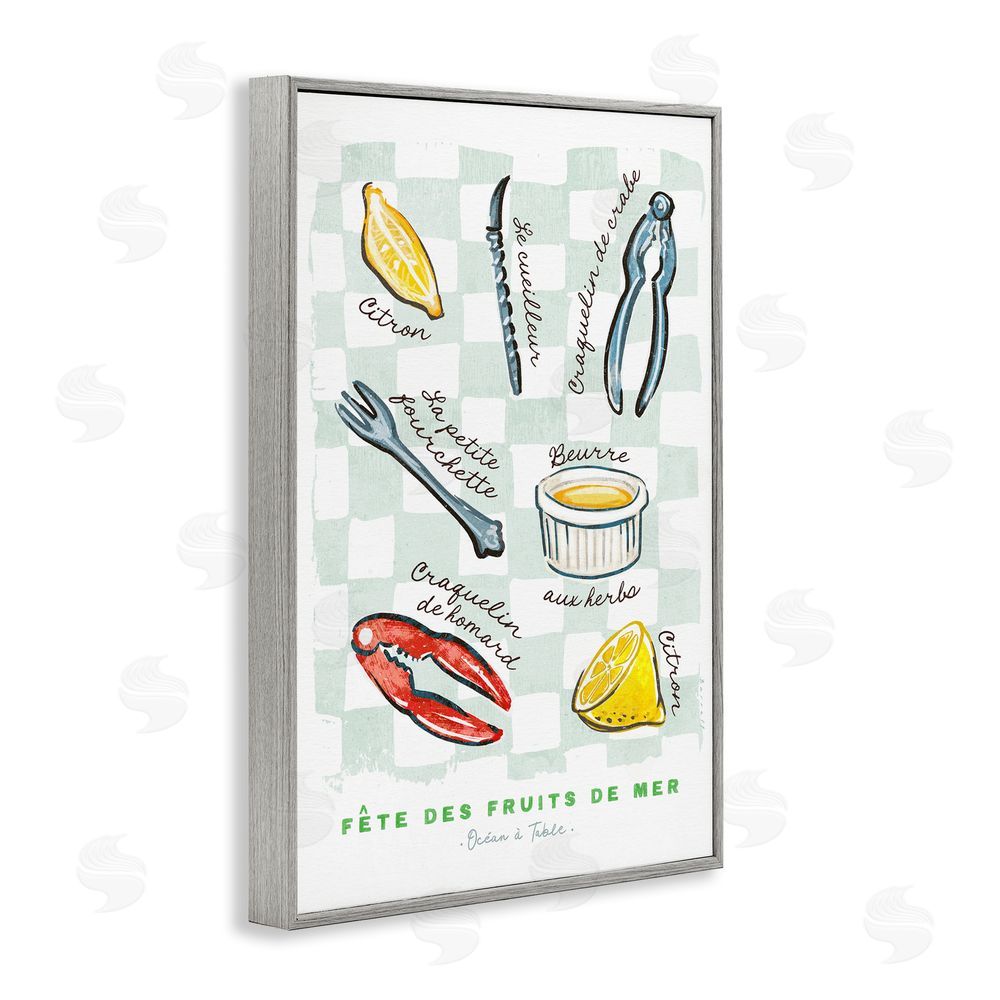 Chad Barrett Modern French Bistro Gray Framed Giclee Wall Art Print