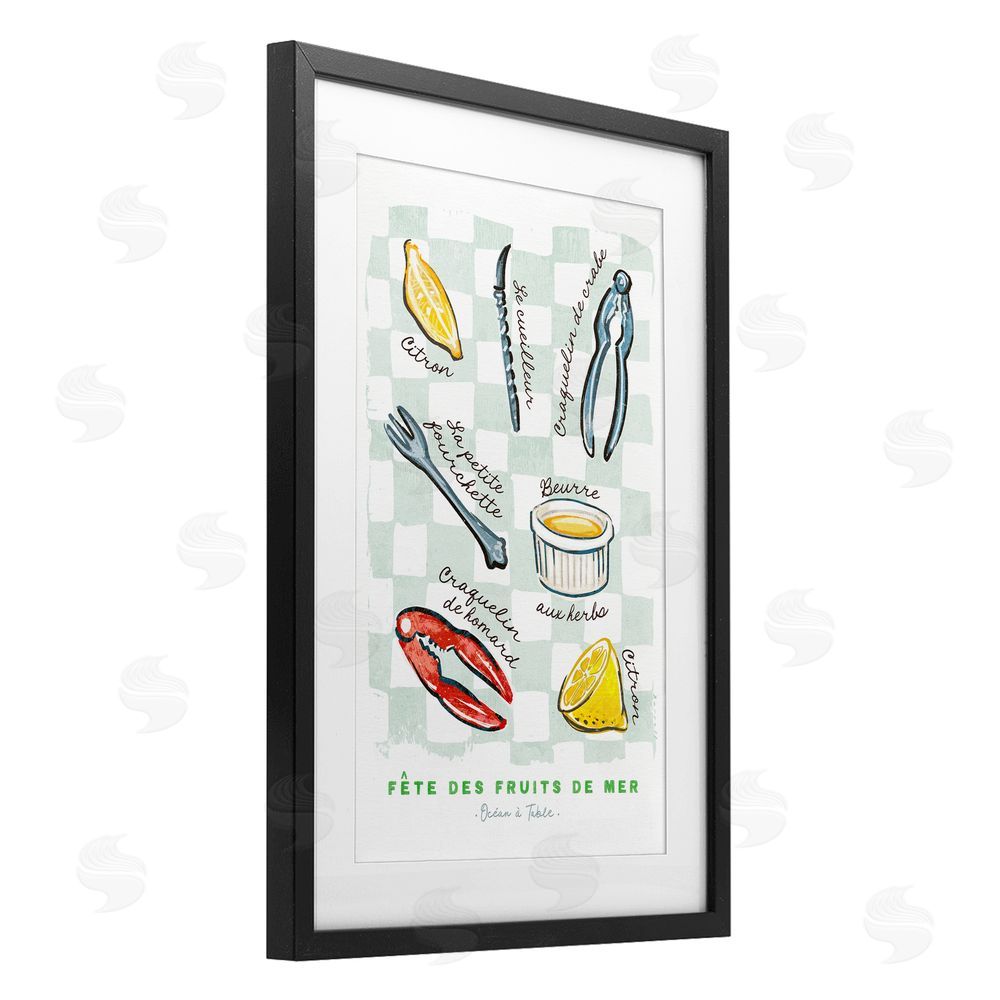 Chad Barrett Modern French Bistro Black Framed Print Under Glass Wall Art