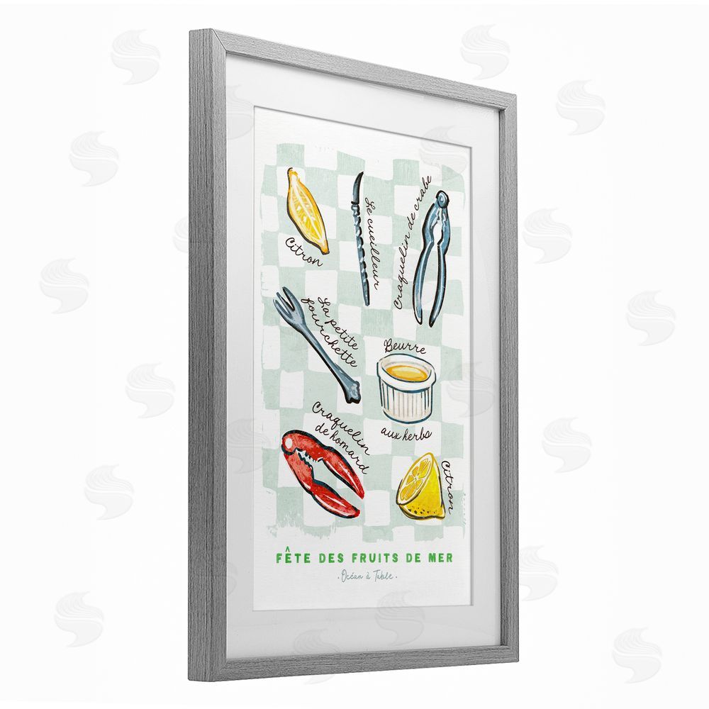 Chad Barrett Modern French Bistro Gray Framed Print Under Glass Wall Art