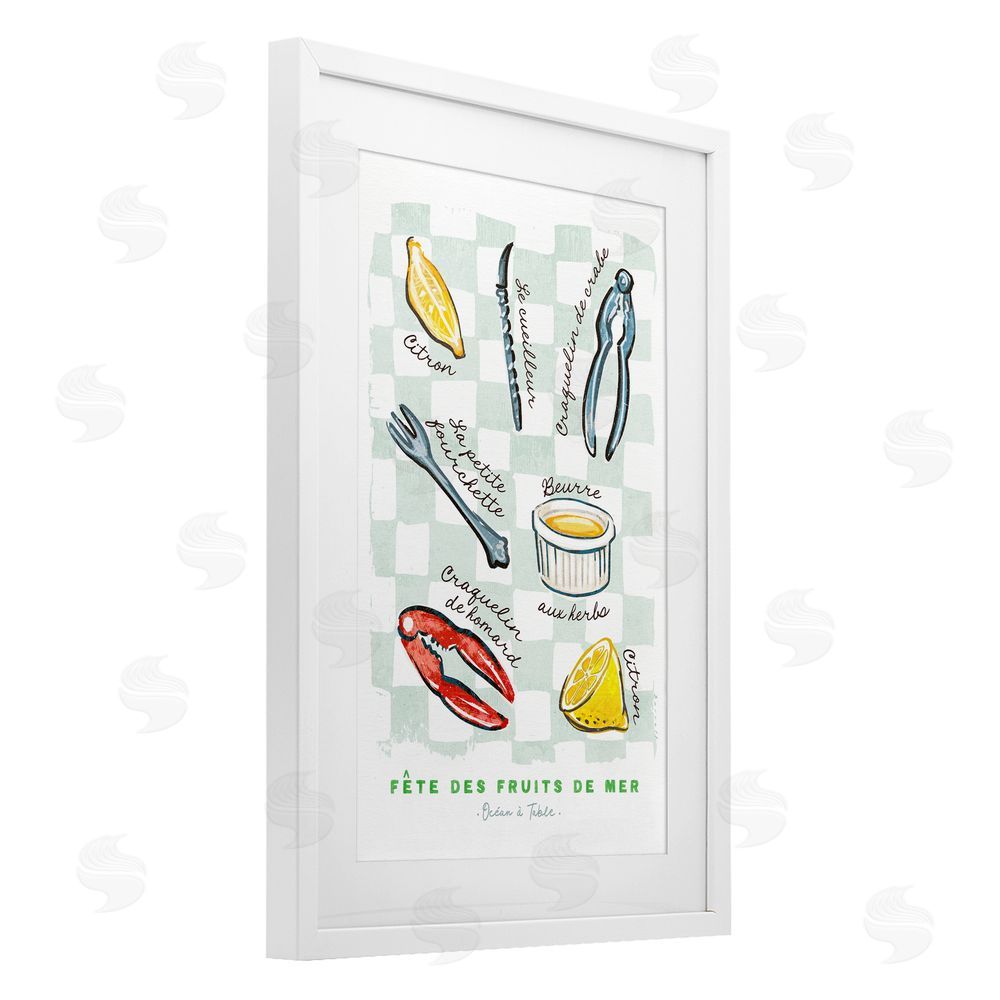 Chad Barrett Modern French Bistro White Framed Print Under Glass Wall Art