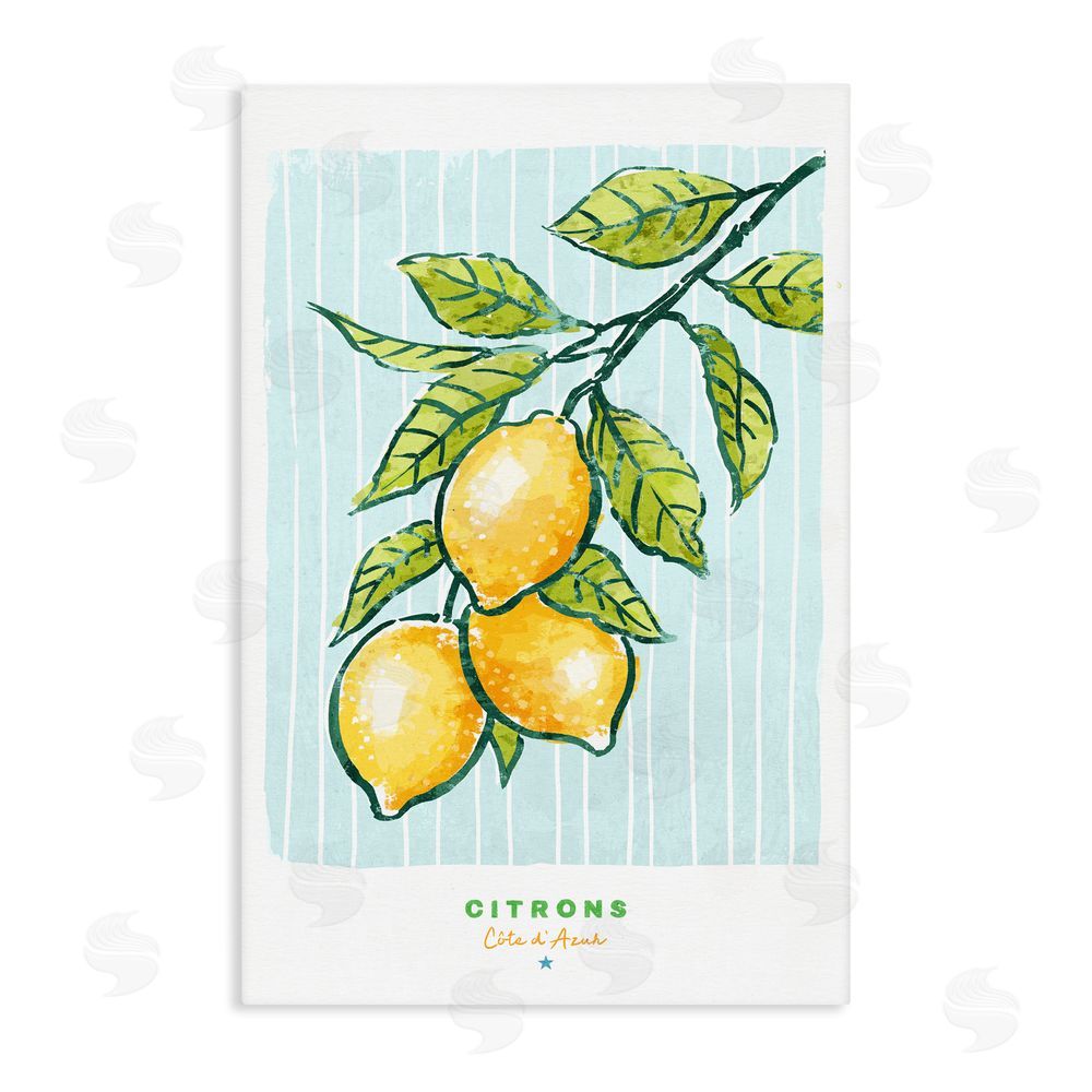 Chad Barrett Modern Bistro Lemons Stretched Canvas Wall Art