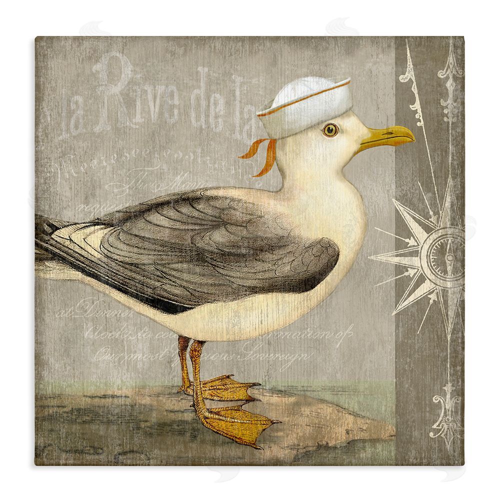 Suzanne Nicoll Rustic Little Seagull Stretched Canvas Wall Art Print